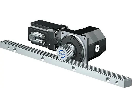 The helical ZV series combined with a KS helical bevel gear unit and EZ synchronous servo motor: Customers get a lightweight and compact drive featuring high volume performance.