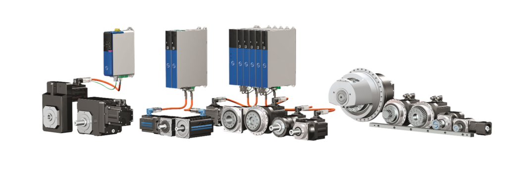 Das STÖBER Portfolio der Antriebstechnik: Antriebsregler, Getriebemotoren, Kabel – der Anwender erhält alles aus einer Hand.