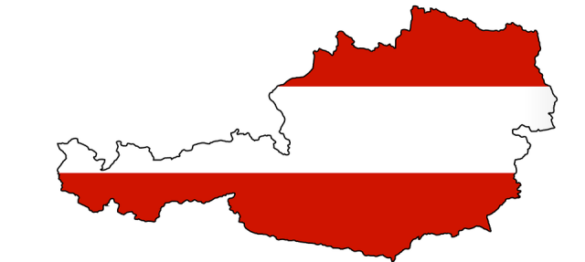 Karte Österreich mit Flagge